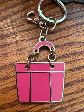 Tommy Hilfiger Pink Enamel Tote Bag Keychain